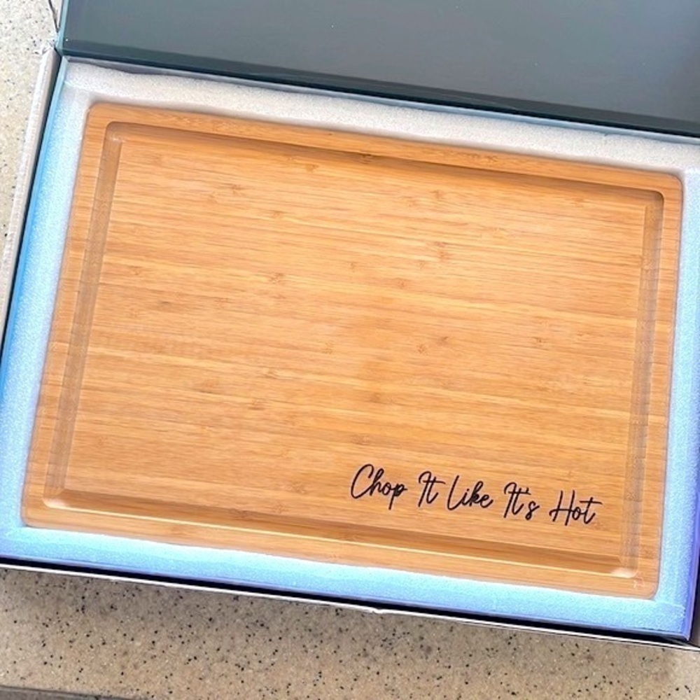 Brand New Bamboo Cutting Board Engraved Serving Charcuterie Chop It Like Its Hot